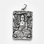 Tibetan Style Alloy Big Pendants, Rectangle with Buddha
