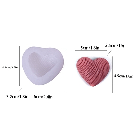 Tartan Pattern Heart DIY Silicone Candle Molds, for Scented Candle Making