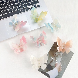 Double Layered Butterfly Acrylic Claw Hair Clips, Hair Accessories for Women & Girls