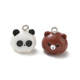 Colgantes de resina opaca con temática animal, con lazo de hierro platino