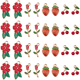 80 шт 4 стили подвески из сплава эмали, золотой свет