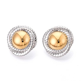 304 из нержавеющей стали серьги, плоско-круглые, ионное покрытие (ip)