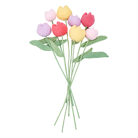 8 шт. 4 цветной полиэстер с железной проволокой искусственный цветок тюльпана, для украшения дома на свадьбу своими руками
