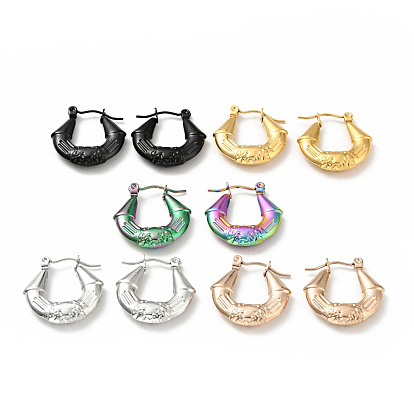 304 Stainless Steel Twist Teardrop with Cross Hoop Earrings for Women