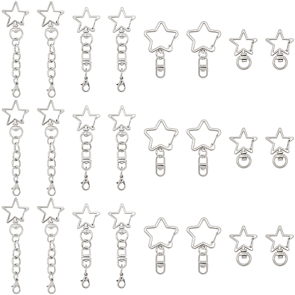 20шт. 4 стили поворотные застежки из цинкового сплава, звезда