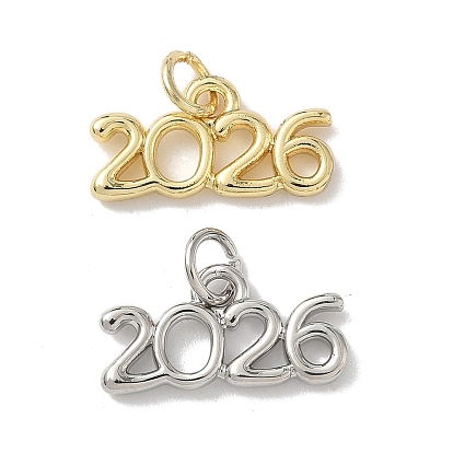 Латунные подвески, число 2026, стойки покрытие, долговечный, без свинца и без кадмия