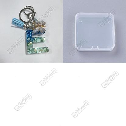 1Llaveros con borlas de mariposa acrílicas y letras de resina para PC, Con cierre de aleación y anillos.