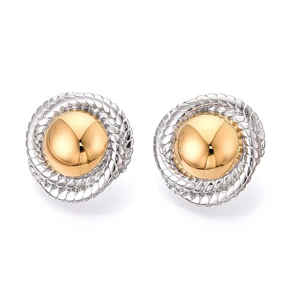 304 из нержавеющей стали серьги, плоско-круглые, ионное покрытие (ip)