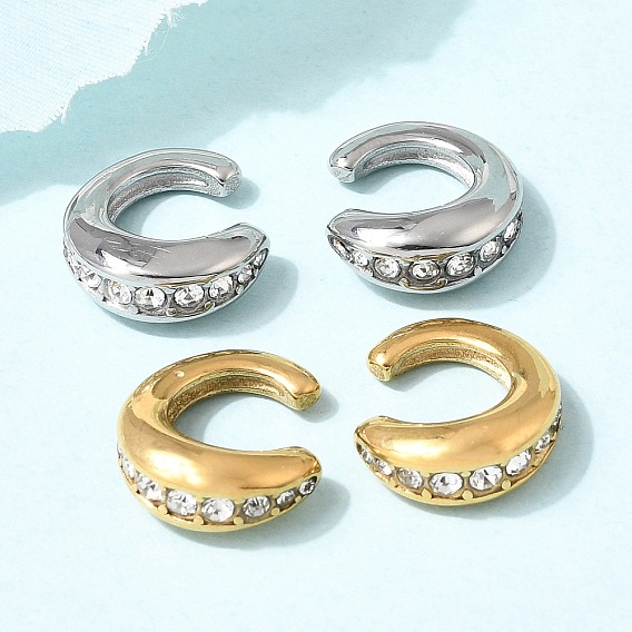 304 Серьги-манжеты из нержавеющей стали со стразами для женщин