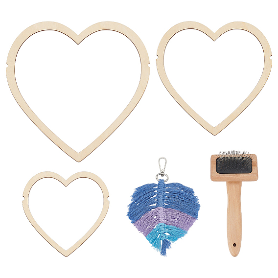 Деревянный ткацкий станок, ткацкие инструменты, с расческами для домашних животных из нержавеющей стали и дерева