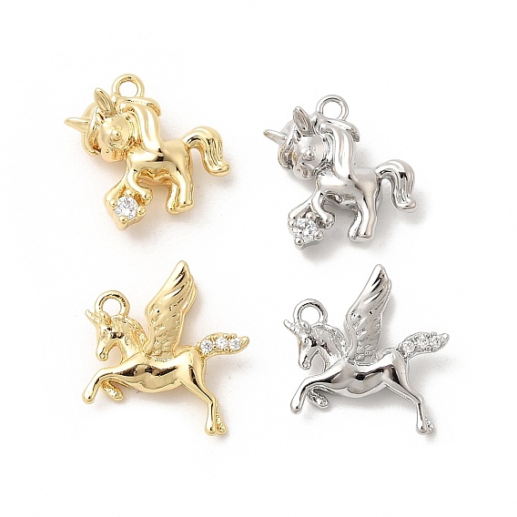 Латунные микро проложить кубического циркония подвески, прелести единорога