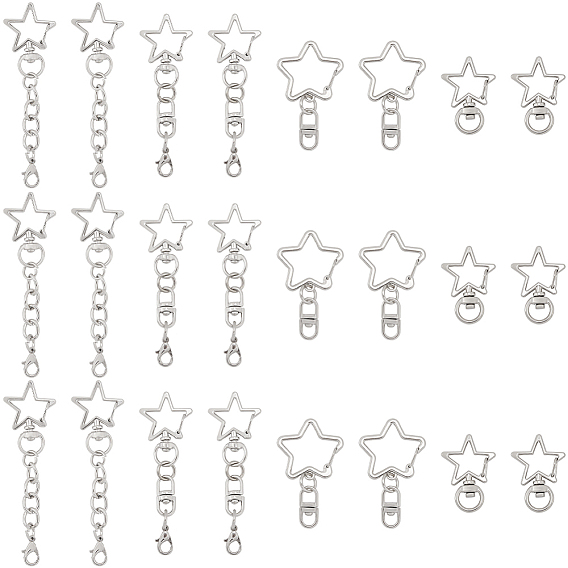20шт. 4 стили поворотные застежки из цинкового сплава, звезда
