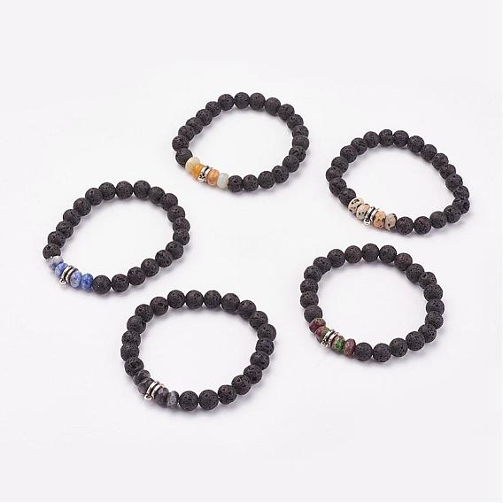 Edelstein & Lavastein Stretch Armbänder, mit Alu-Befund