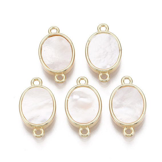 Латунные коннекторы, С пресноводной оболочкой, без никеля , овальные, реальный 18 k позолоченный