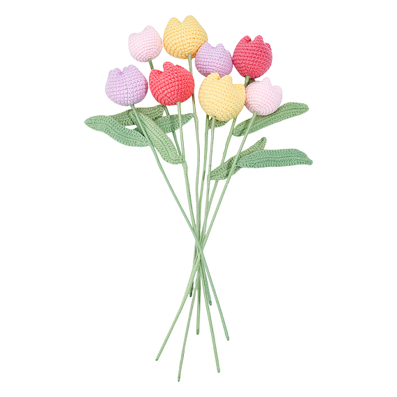 8 шт. 4 цветной полиэстер с железной проволокой искусственный цветок тюльпана, для украшения дома на свадьбу своими руками