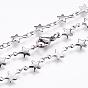 304 Stainless Steel Chain Necklaces, with Lobster Claw Clasps, Ion Plating (IP), Star