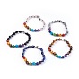 Chakra-Schmuck, natürlichen Edelstein Armbänder, mit Messing-Magnet schließen, runde gemischte Stein- und Harzperlen