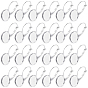 40 piezas 304 hallazgos de aretes de palanca de acero inoxidable, plano y redondo, con engastes de cabujón en blanco