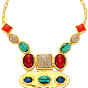 Bohemian Ethnic Style Colorful Crystal Glass Necklace Fashion Jewelry