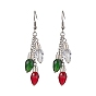 3Pcs Glass Beads Dangle Earrings, with 316 Surgical Stainless Steel Earring Hooks, Jewely for Women