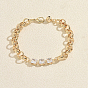Elegant Iron Pave Clear Cubic Zirconia Rolo Chain Bracelets for Women