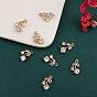 10Pcs Rack Plating Brass Clear Cubic Zirconia Charms, Long-Lasting Plated, Cherry