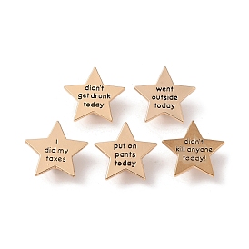 Enamel Pins, Alloy Brooches for Backpack Clothes, Star with Word