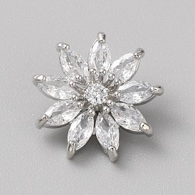 1-кнопки из сплава с микропаве из прозрачного кубического циркония, цветок