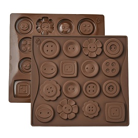 Силиконовые формы для цветов, плоских круглых и квадратных пуговиц, формы для литья смолы, для уф-смолы, изготовление изделий из эпоксидной смолы