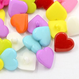 Acrylic Shank Buttons, Lovely Heart Button for Costume Design, 1-Hole, Dyed