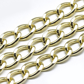 Aluminium Curb Chains, with Spool, Unwelded