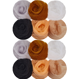 18 шт. 6 цвета шерстяной ровинг своими руками, материалы для игольного валяния