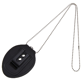 Держатель для значка из коровьей кожи, с шариковой цепью сплава