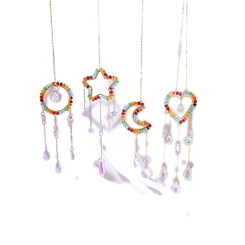 Граненые стеклянные кисточки-солнцеловушки, подвесные украшения на тему чакры, создатель радуги, для украшения сада и дома