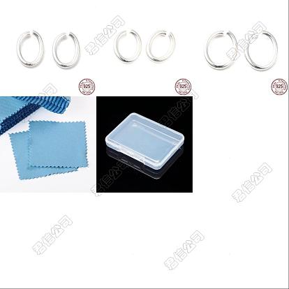 30Pcs 3 Styles 925 Sterling Silver Open Jump Rings, Oval