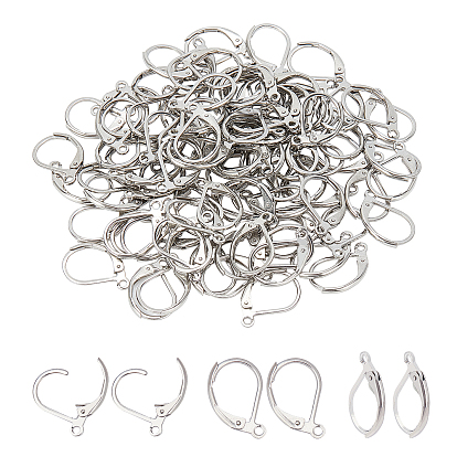 316 Stainless Steel Leverback Earring Findings, with Loop