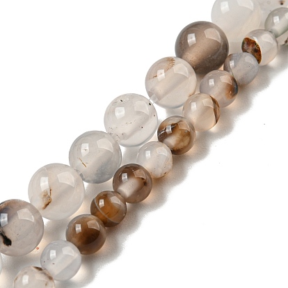 Нити из натурального дендритного агата, класс А, круглые