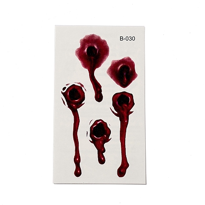 10Pcs 10 Style Halloween Horror Realistic Bloody Wound Scar Removable Temporary Water Proof Tattoos Paper Stickers, Rectangle