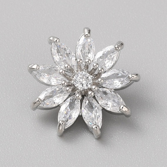 1-кнопки из сплава с микропаве из прозрачного кубического циркония, цветок