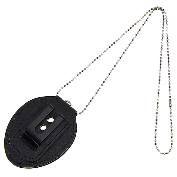 Держатель для значка из коровьей кожи, с шариковой цепью сплава