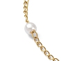 Glass Pearl Beaded Chain Bracelet, Ion Plating(IP) 316 Surgical Stainless Steel Jewelry