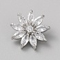 1-кнопки из сплава с микропаве из прозрачного кубического циркония, цветок