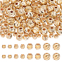 120pcs 4 styles de perles en laiton, rond ondulé