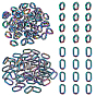 100Pcs 2 Style Acrylic Linking Rings, Quick Link Connectors, AB Color Plated, Oval & Twist