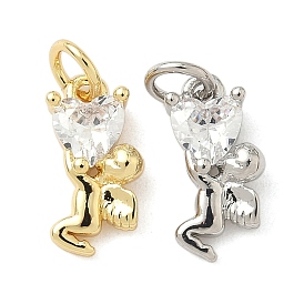 Кулон из циркония, ангел с сердечками, долговечный, без кадмия и без свинца, стойки покрытие, с целью перехода в кольце