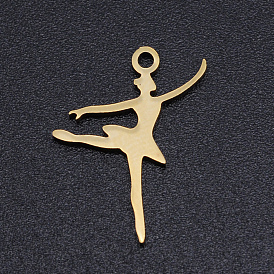 201 Stainless Steel Laser Cut Pendants, Ballet Dancer