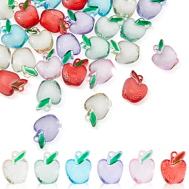 40 шт прозрачные акриловые подвески, яблочные прелести