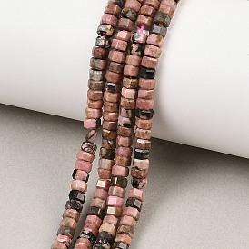 Природные родонит бисер нитей, граненые, шестиугольник