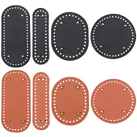 8 шт. 8 цвета дна сумок из искусственной кожи, овальные и круглые, для самостоятельного изготовления вязаной крючком сумки, золотые