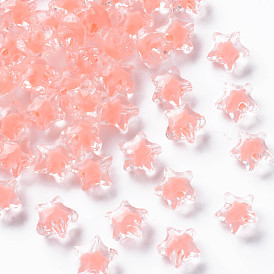 Transparent Acrylic Beads, Bead in Bead, Faceted, Star